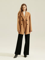 Load image into Gallery viewer, Double-Breasted Double-Sided Cashmere Wool Coat
