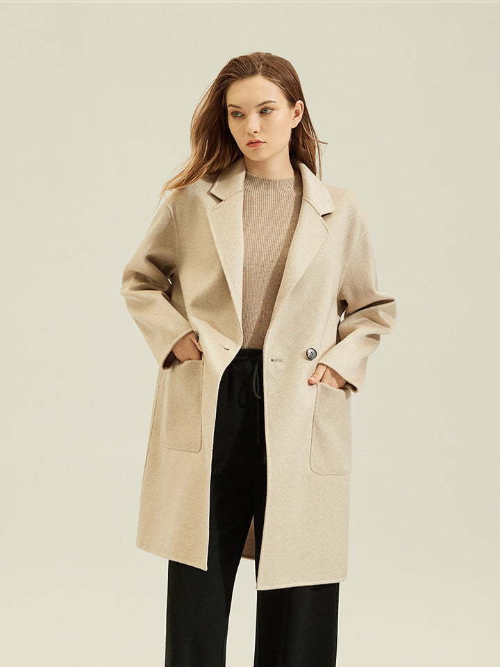 Blazer Collar Double-Sided Cashmere Coat