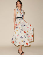 Load image into Gallery viewer, Summer Floral Linen Maxi Dress
