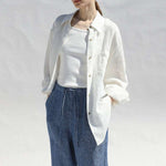 Bild in Galerie-Viewer laden, French Linen Loose-Fit Collared Shirt
