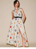 Load image into Gallery viewer, Summer Floral Linen Maxi Dress
