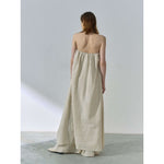 Load image into Gallery viewer, Linen Dress with Pleated Horn Collar
