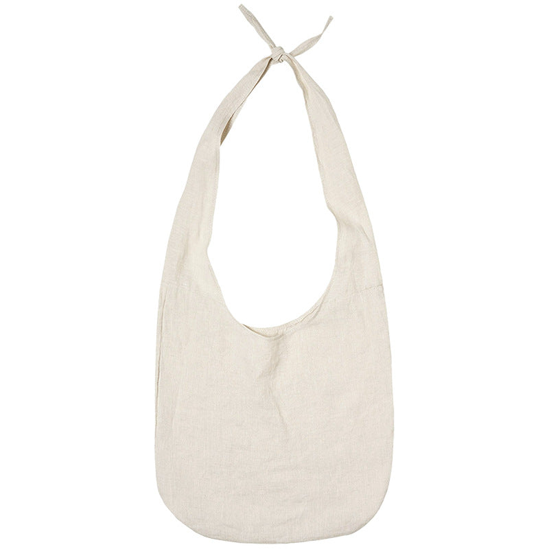 Linen Cotton Canvas Bag - New Vintage Design Knot Bag, Large Capacity Underarm Bag