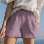 Load image into Gallery viewer, VIENI&#39;s linen shorts for women, perfect for casual summer days
