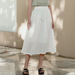 Bild in Galerie-Viewer laden, Cotton Linen Skirt - High Thread Count Elastic Waist Half Skirt for Spring and Summer
