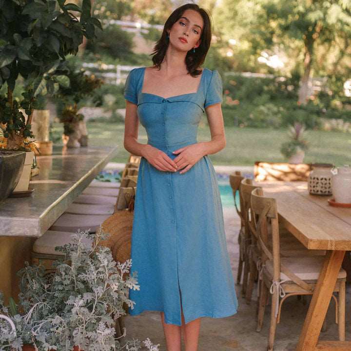 France-style linen dress