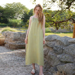 Load image into Gallery viewer, Natural linen dress from VIENI, featuring a relaxed fit and timeless design
