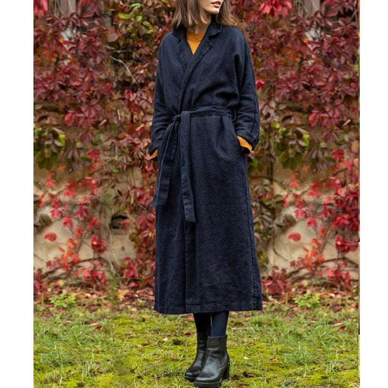 Pure Ramie Long Trench Coat