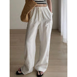 Load image into Gallery viewer, High-Waisted Linen Pants - Women&#39;s Flowy Long Trousers
