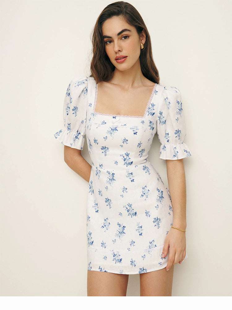 Vintage-style linen dress