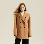 Load image into Gallery viewer, Double-Breasted Double-Sided Cashmere Wool Coat
