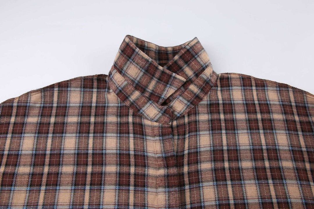 Vintage Plaid Shirt - Women's Long Design Checkered Shirt with Stylish Loose Fit