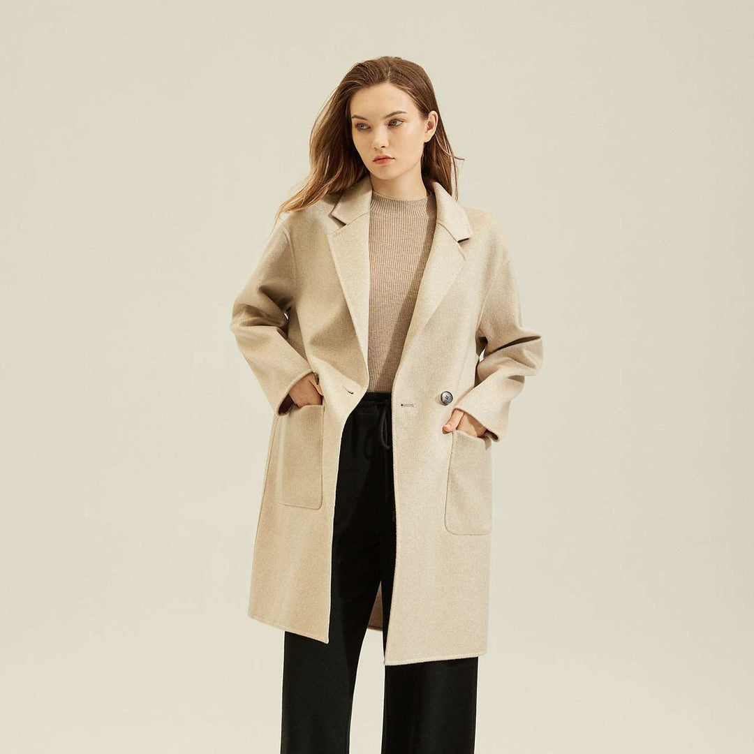 Blazer Collar Double-Sided Cashmere Coat