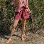 Load image into Gallery viewer, VIENI&#39;s linen shorts for women, perfect for casual summer days
