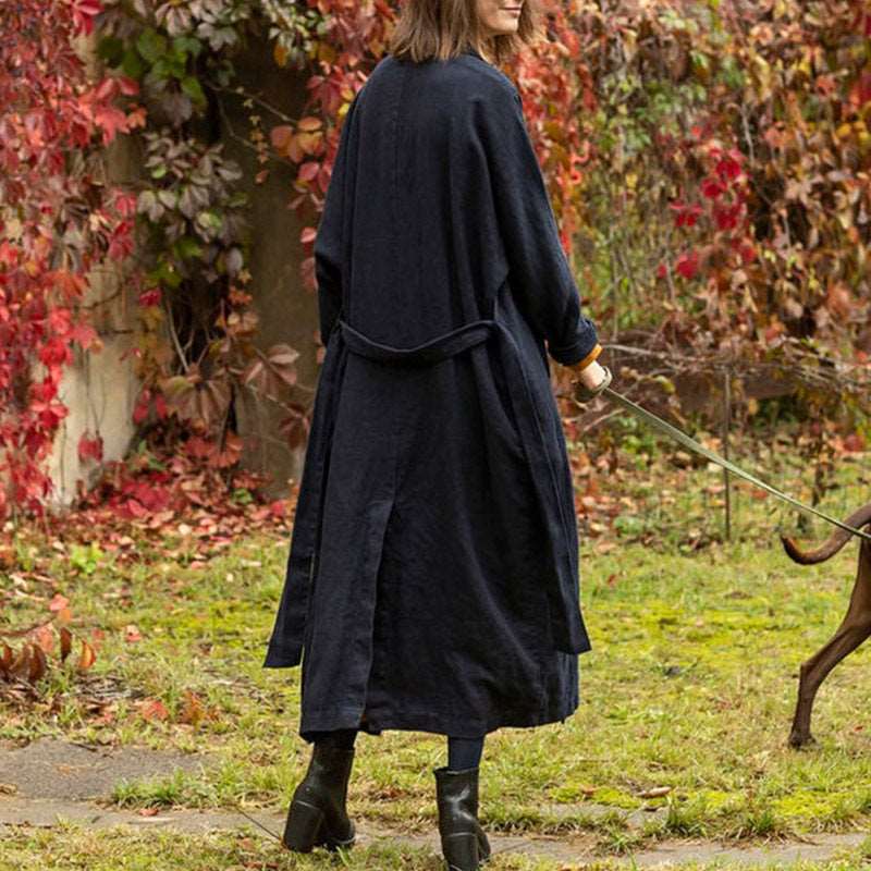 Pure Ramie Long Trench Coat