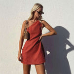 Load image into Gallery viewer, Elegant cotton-linen blend dress by VIENI, featuring a relaxed fit and natural fabric
