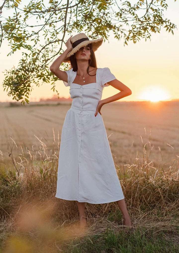 France-style linen dress