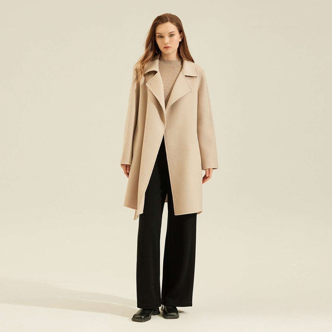 Single Button Double-Sided Wool Coat