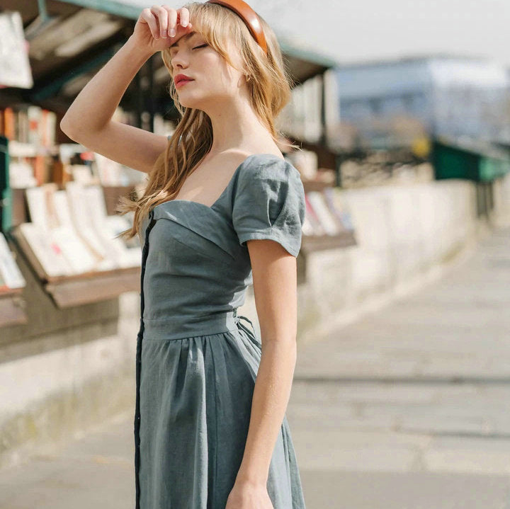 France-style linen dress