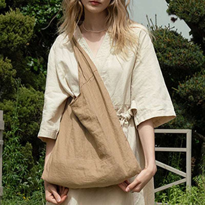 Linen Cotton Canvas Bag - New Vintage Design Knot Bag, Large Capacity Underarm Bag