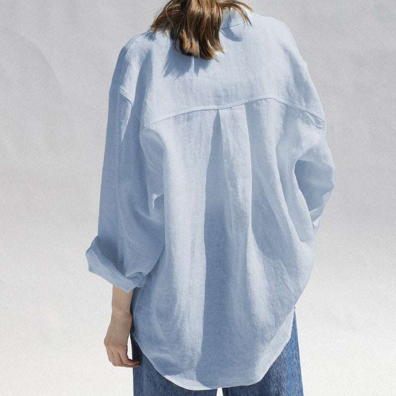 French Linen Loose-Fit Collared Shirt