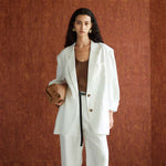 Load image into Gallery viewer, New Summer Pure Linen Heavyweight Casual Old Money Style Suit Set Jacket Top for Women
