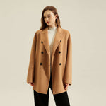 Load image into Gallery viewer, Double-Breasted Double-Sided Cashmere Wool Coat
