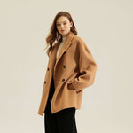 Load image into Gallery viewer, Double-Breasted Double-Sided Cashmere Wool Coat
