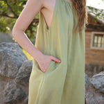 Load image into Gallery viewer, Natural linen dress from VIENI, featuring a relaxed fit and timeless design
