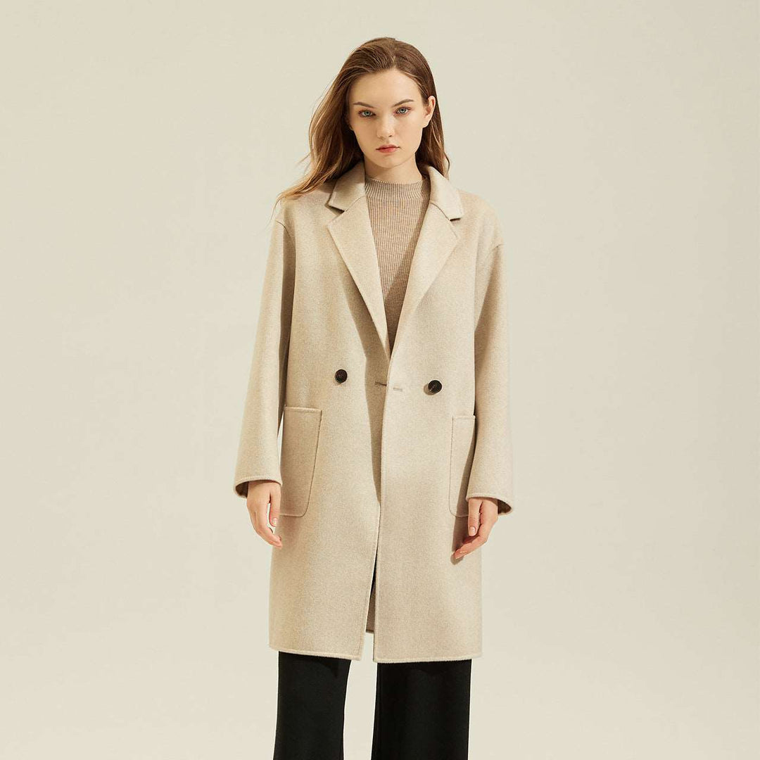 Blazer Collar Double-Sided Cashmere Coat