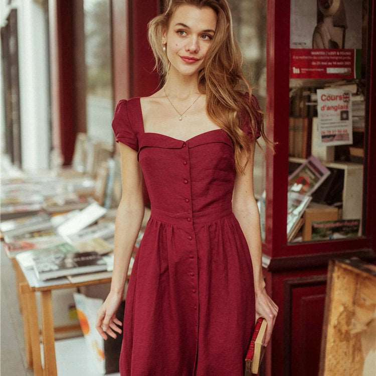 France-style linen dress