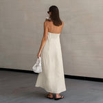 Load image into Gallery viewer, Cotton Linen Strapless A-Line Dresses
