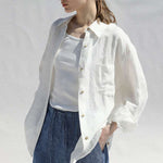 Bild in Galerie-Viewer laden, French Linen Loose-Fit Collared Shirt
