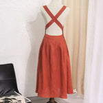 Load image into Gallery viewer, Linen Cotton Suspenders Dress - Vacation Style Adjustable Strap Backless Women&#39;s Dress
