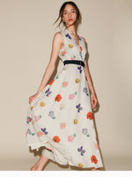 Load image into Gallery viewer, Summer Floral Linen Maxi Dress
