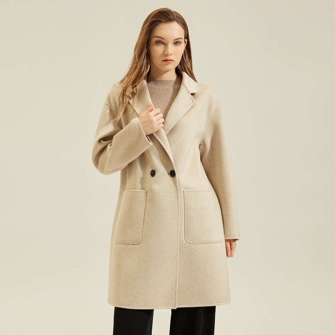 Blazer Collar Double-Sided Cashmere Coat