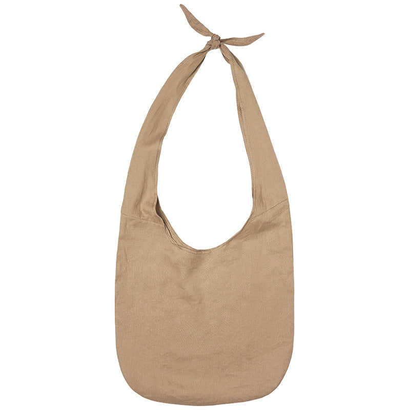 Linen Cotton Canvas Bag - New Vintage Design Knot Bag, Large Capacity Underarm Bag