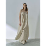 Load image into Gallery viewer, Linen Dress with Pleated Horn Collar
