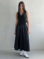 Load image into Gallery viewer, High-Waisted Satin Maxi Skirt - VIENI
